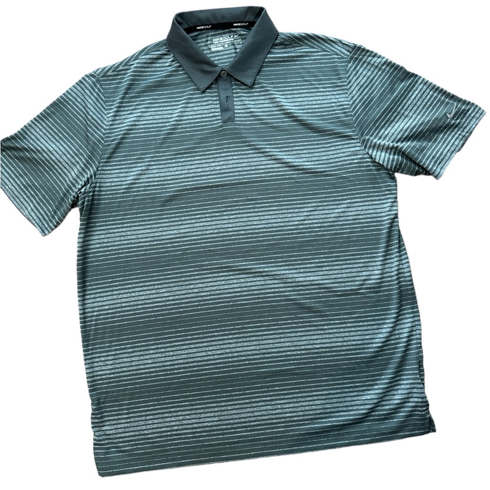 Nike Golf Tour Performance Dri Fit‎ Gray Polo Shirt Men’s Size XL Gray Striped